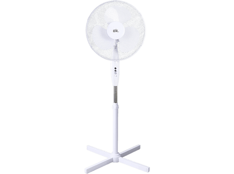 Ventilador de pie - OK OSF 404523, 45 W, 3 velocidades, 3 aspas, Blanco