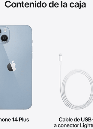Apple iPhone 14 Plus, Azul, 128GB, 5G, 6.7 " Pantalla Super Retina XDR, Chip A15 Bionic, iOS