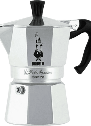 Cafetera tradicional - Bialetti 0001162 Moka Express, 3 Tazas, 0.2l, Acero inoxidable, Aluminio, Plata