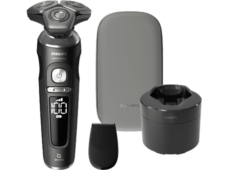 Afeitadora eléctrica - Philips Serie 9000 SP9840/32, Uso en seco y mojado, 60 min, Negro mate