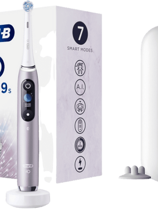 Cepillo eléctrico - Oral-B iO 9s, Recargable, Tecnología Magnética, Sensor de presión, 7 Modos,  Rosa