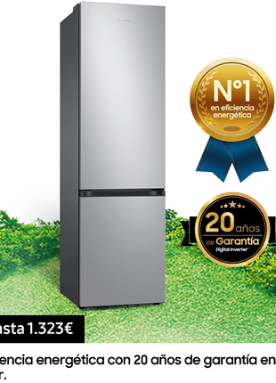Frigorífico combi - Samsung RB38T605DS9/EF, 390 l, No Frost, 203 cm, All-Around Cooling, Inox