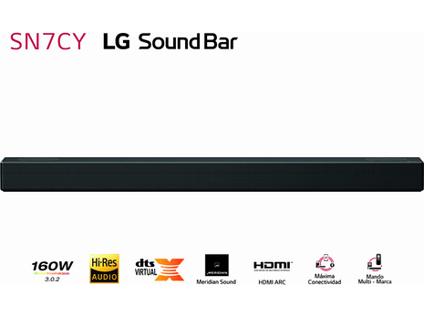 Barra de sonido - LG SN7CY, Dolby Atmos, 160W, Inalámbrico, Bluetooth, Negro