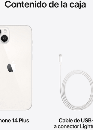 Apple iPhone 14 Plus, Blanco estrella, 128GB, 5G, 6.7 " Pantalla Super Retina XDR, Chip A15 Bionic, iOS