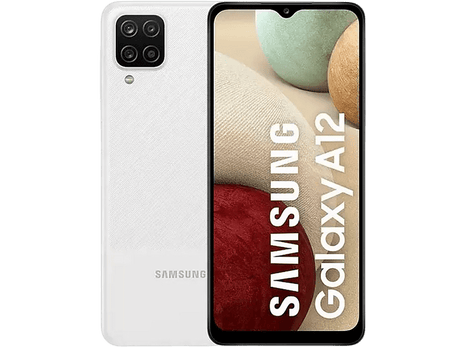 Móvil - Samsung Galaxy A12 (2021), Blanco, 128 GB, 4GB RAM, 6.5" HD+, Exynos 850, 5000 mAh, Android