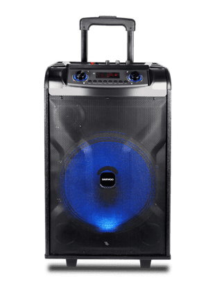 Altavoz de gran potencia - Daewoo DSK600, 150W, Hasta 5h, Formato Troley, Karaoke, Bluetooth, Micrófono, Negro