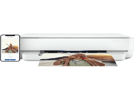 Impresora multifunción - HP Envy 6022, WiFi, 1200 x 1200 ppp, Blanco, Imprime, copia y escanea