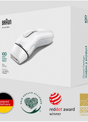 Depiladora IPL - Braun IPL Silk-expert Pro 5, Luz Pulsada, Edición Diseño, Funda para viaje, Blanco