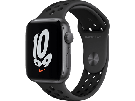 Apple Watch Nike SE (2021), GPS, 44 mm, Caja de aluminio en gris espacial, Correa Nike Sport antracita/negro