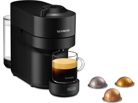 Cafetera de cápsulas - De'Longhi Nespresso Vertuo Pop ENV90.B, 0.56 l, 1350 W, Tecnología de Centrifugación, Negro Regaliz
