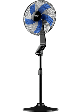 Ventilador de pie - Taurus Boreal 16CR, Panel digital, 130 cm, 5 aspas, 3 velocidades, Sistema de oscilación e inclinación. Silencioso 60 db, Negro