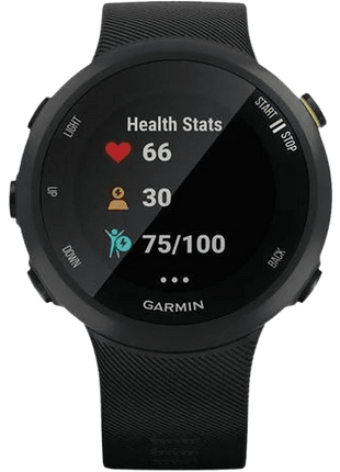 Reloj deportivo - Garmin Forerunner 45, Negro, GPS, Connect IQ, Control de calorías, Talla L