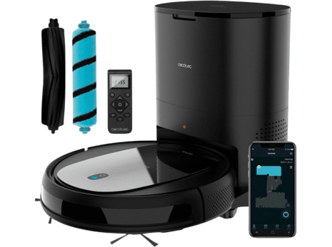 Robot aspirador - Cecotec Conga 2290 Ultra Home, 14.4 V, Autonomía 160 min, 64 dB, Sistema Virtual Map, Negro