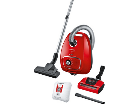 Bagged vacuum cleaner - Bosch BGBS4PET1, 600 W, 4 l, AirTurbo Plus, Red