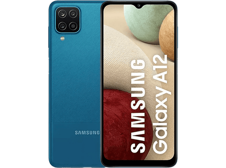 Móvil - Samsung Galaxy A12 (2021), Azul, 32 GB, 3 GB RAM, 6.5" HD+, QuadCam, Exynos 850, 5000 mAh, Android 11