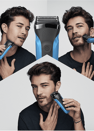 Afeitadora - Braun Series 3 310BT, Eléctrica 3 en 1, Wet & Dry, Para Hombre, Autonomía 45 min, Azul