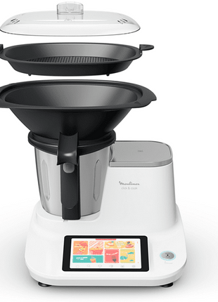 Kitchen robot - Moulinex Click &amp; Cook HF5061, 1400 W, 3.6 l, 32 Functions, 10 Programs, Scale, White