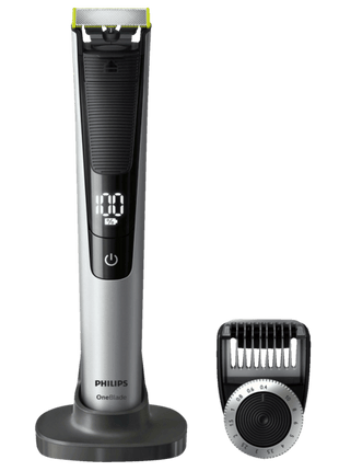 Maquinilla de afeitar - Philips OneBlade Pro cara QP6520/20, Recorta, Perfila, Afeita, Peine guía 0.4 a 10 mm