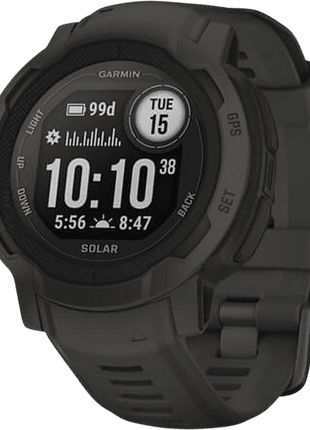 Reloj deportivo - Garmin Instinct® 2 Solar, Negro, 45 mm, 1.27" MIP, Silicona, 10 ATM, Garmin Connect™, ANT+®
