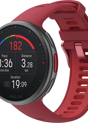 Reloj deportivo - Polar Vantage V2, Rojo, De 145 a 215 mm, 1.2", Con sensor de frecuencia cardíaca, GPS