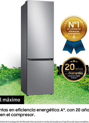 Frigorífico combi  Samsung Smart RB38C605DS9/EF, No Frost, 203 cm, 390l,  All Around Cooling, WiFi, Inox