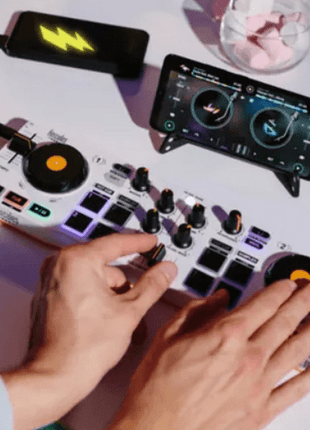 Controladora DJ - Hercules DJControl Mix, Para Smartphones y tabletas: Android e iOS, Bluetooth, USB, Blanco