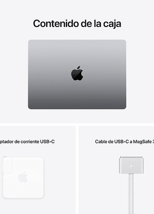 Apple MacBook Pro (2021), 14.2 " Retina, Chip M1 Pro, 16 GB, 1 TB, MacOS, Gris espacial