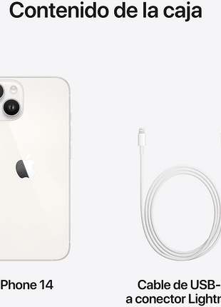 Apple iPhone 14, Blanco estrella, 256 GB, 5G, 6.1" OLED Super Retina XDR, Chip A15 Bionic, iOS