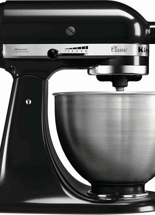 Robot de cocina - KitchenAid 5K45SSEOB, Amasador, Batidor, 4.3 L, 275 W, Negro