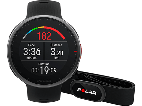 Reloj deportivo - Polar Vantage V2 HR, 145-215 mm, 1.2", 40h, GPS, Resistencia al agua, Negro