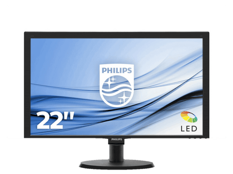 Monitor - Philips 223V5LHSB2/00, 22", Full HD, 5ms, VESA, VGA, Conexión HDMI, Negro