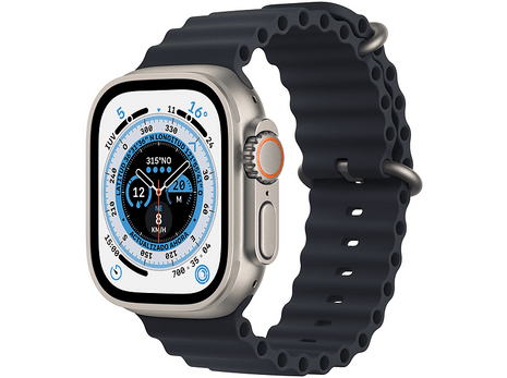 Apple Watch Ultra (2022), GPS + Cellular, 49 mm, Caja de titanio, Cristal de zafiro, Correa Ocean de color Medianoche